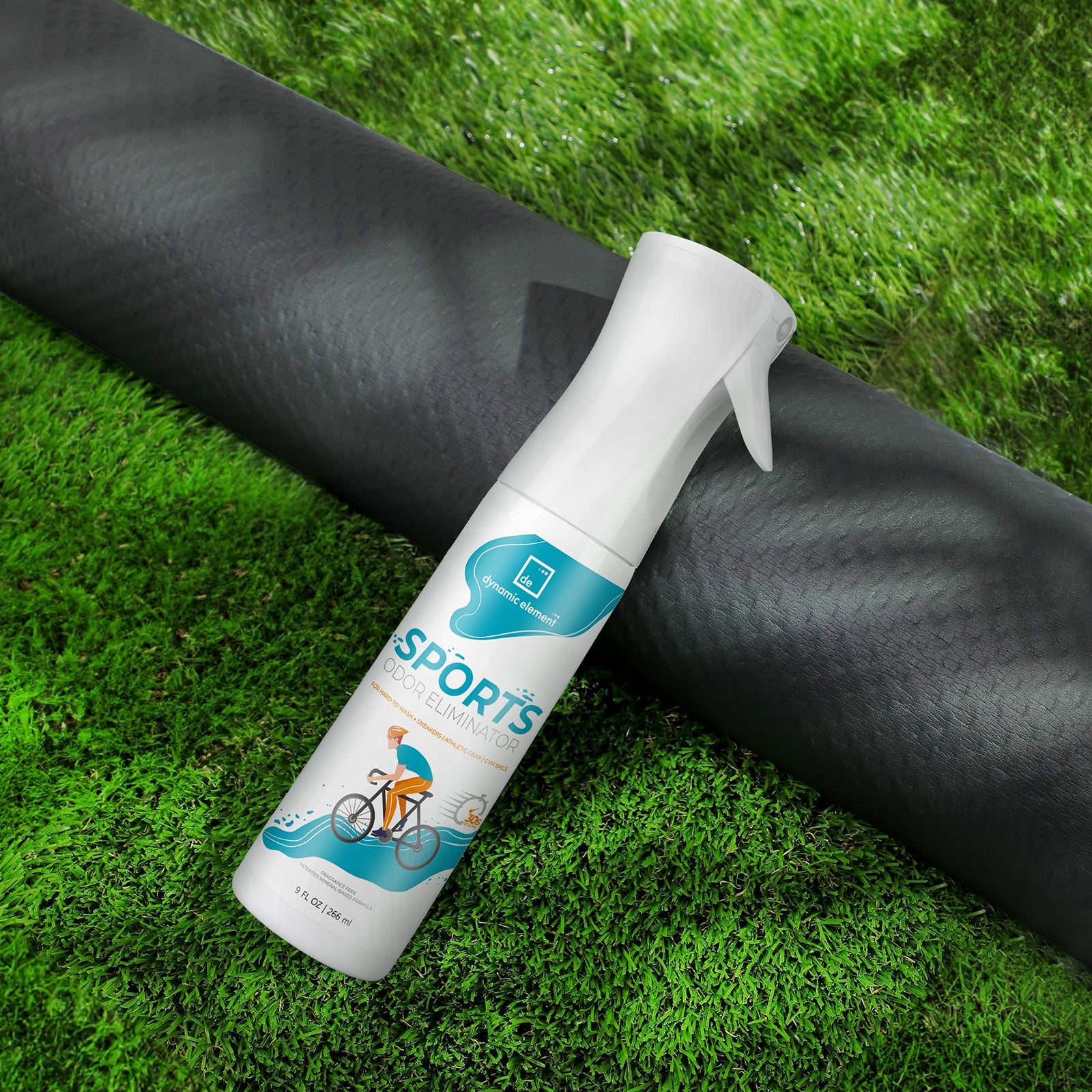 Dynamic Element Sports Odor Eliminator - Unscented Deodorizer Spray for Sneakers, Bowling Shoes, Hockey Gear, Helmets, and Ice Skates - 9 Fl Oz (266 ml)