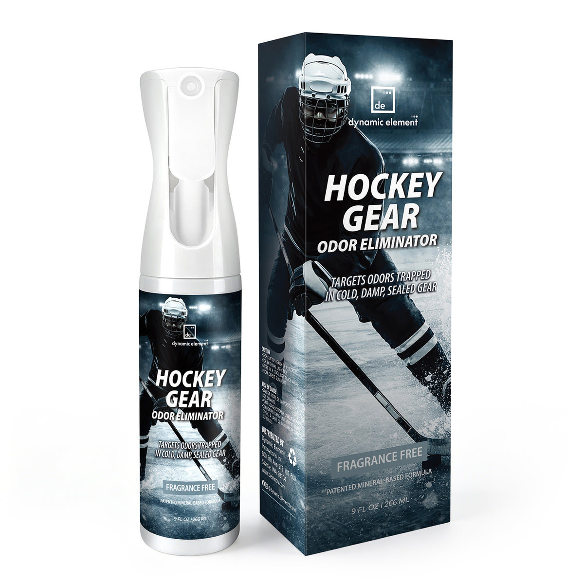 Dynamic Element Hockey Gear Odor Eliminator Spray, Unscented, 9 Fl Oz