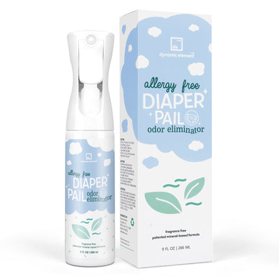 Dynamic Element Diaper Pail Odor Eliminator Spray _ Unscented Diaper Odor Neutralizer Spray _ Patented Mineral-based Formula _ 9 Fl Oz